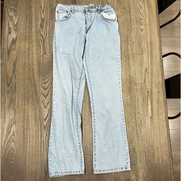 Levi's Boys Youth 550 Boot Cut Jeans Relaxed Fit Denim Light Wash Blue Size 10 - Picture 1 of 12